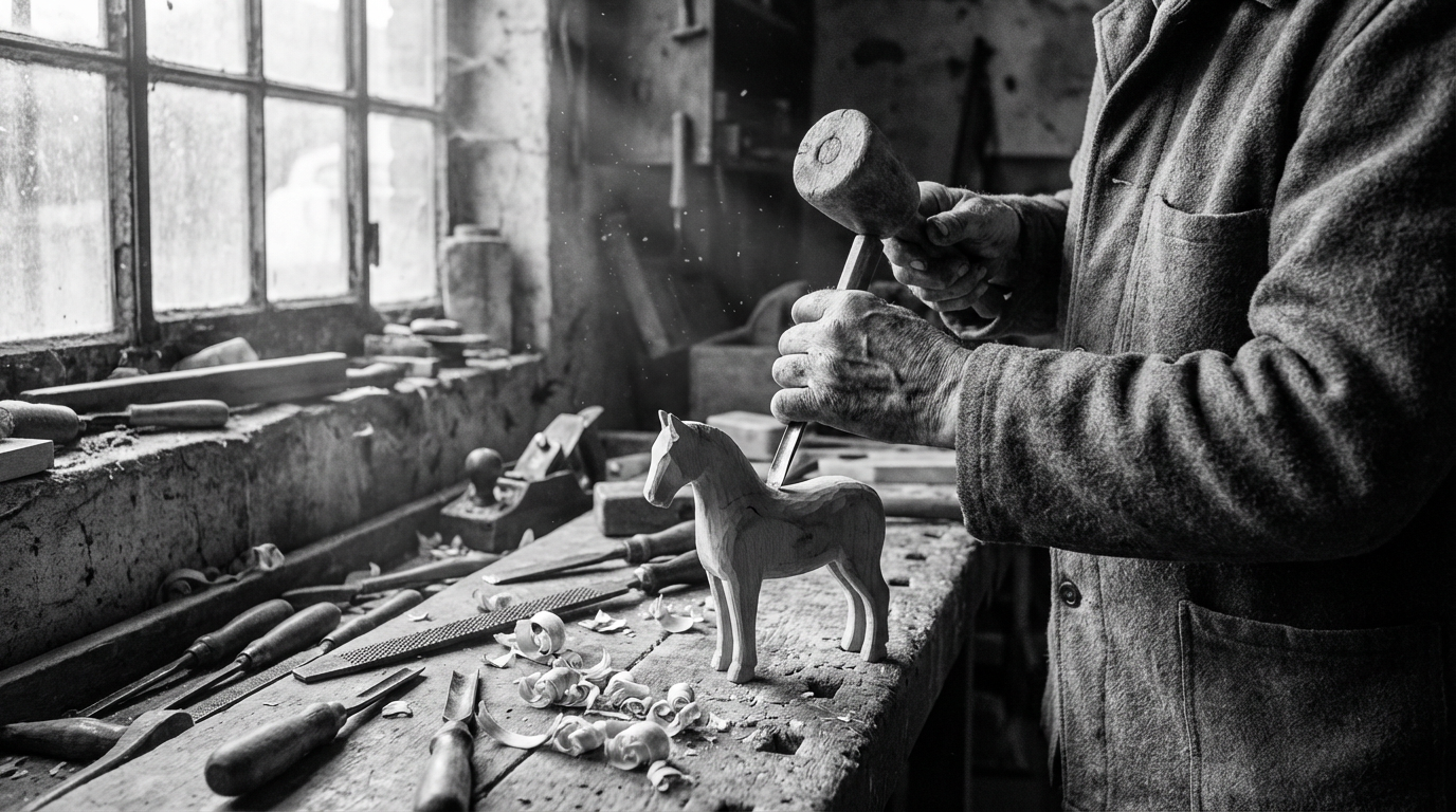 1948 – French master craftsman carving wooden toy