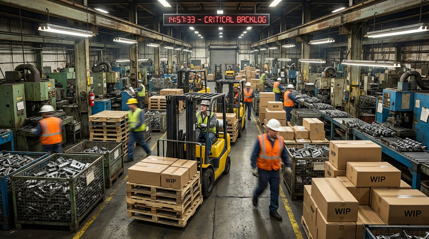 2015 – chaotic manufacturing floor with operational bottlenecks